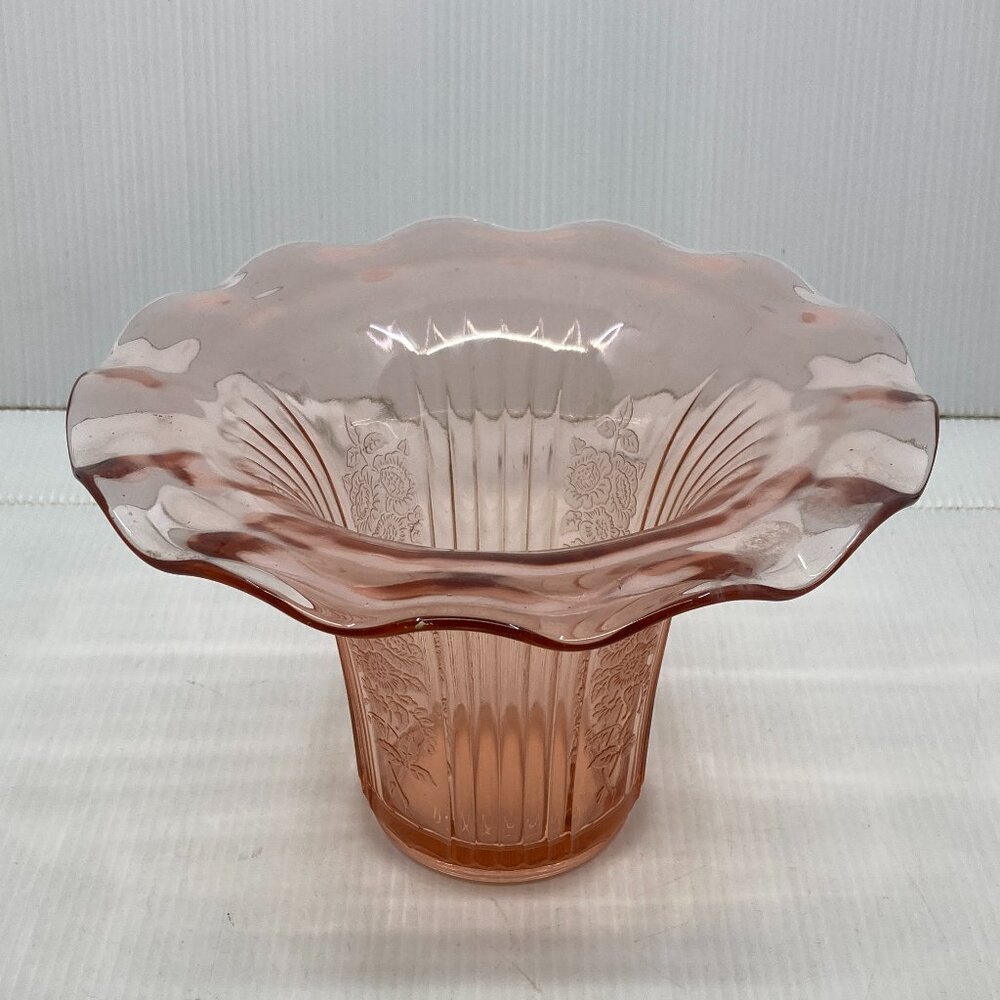 VTG Mayfair open rose depression glass anchor hocking sweet pea vase